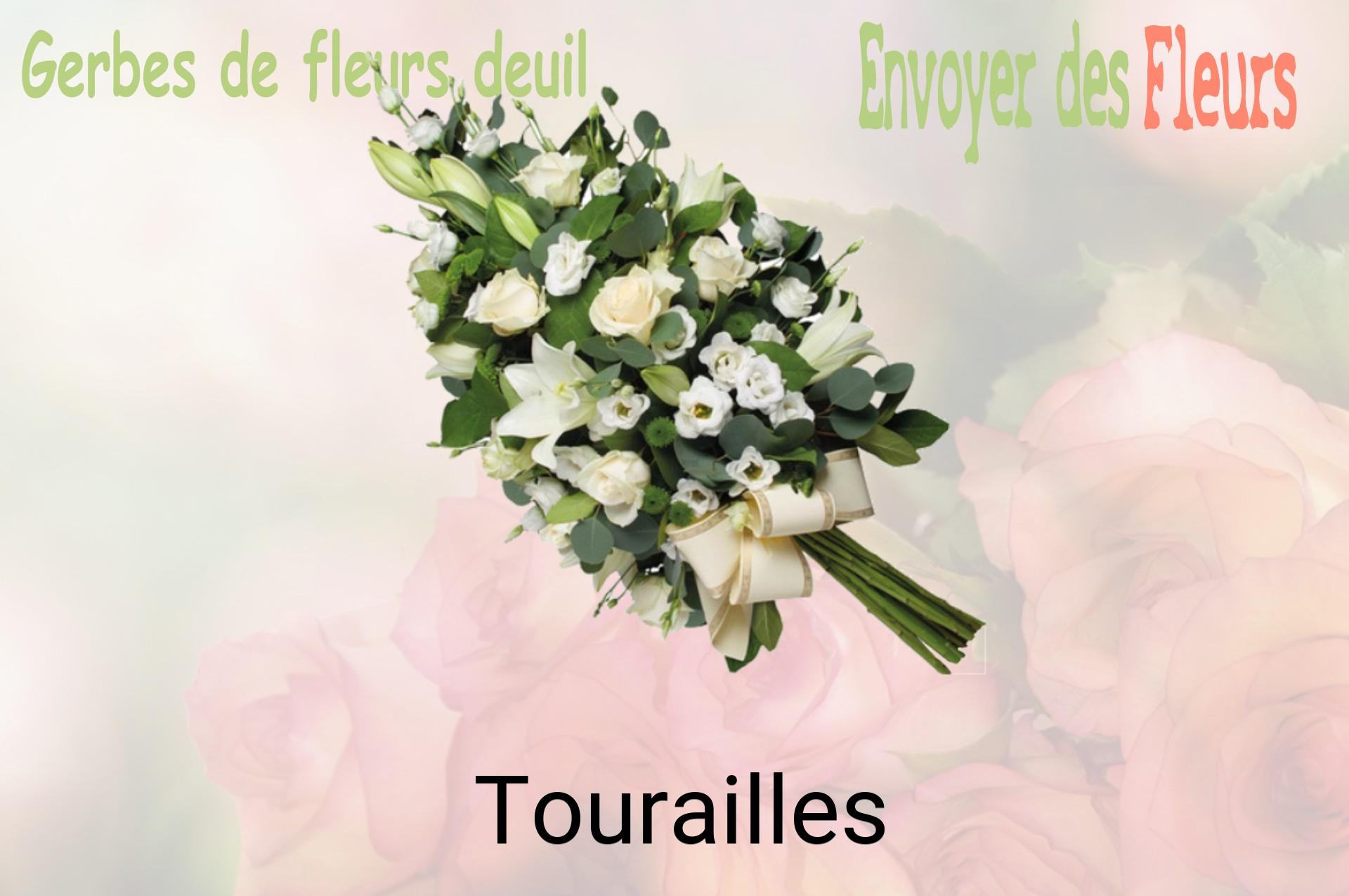 Gerbe de fleurs de deuil livrée à Tourailles
